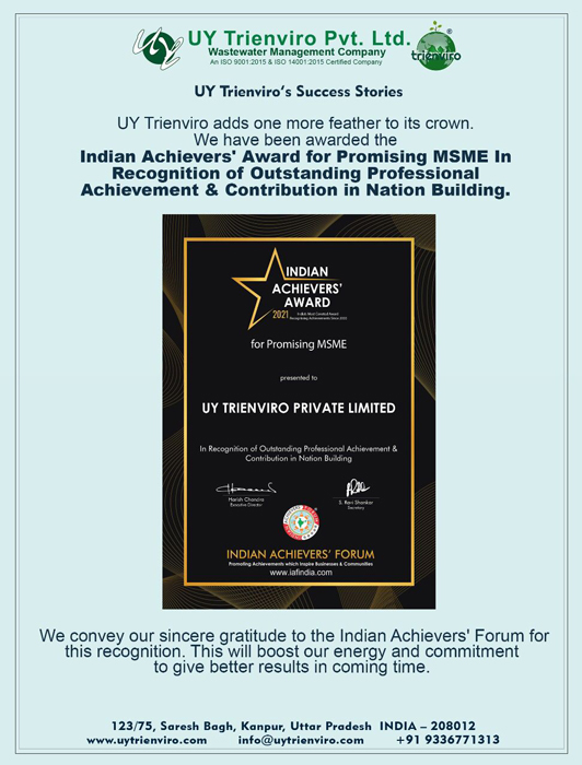 UY-Trienviro-Indian-achiever-award